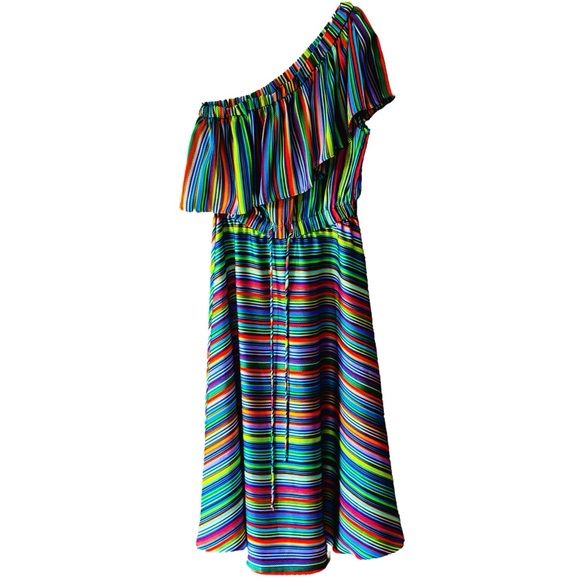 Milly Multicolored One Shoulder May Dress Size Small - Picture 1 of 11